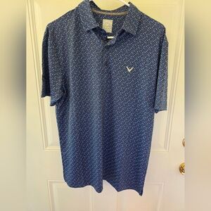 Callaway Navy Blue Printed Golf Polo Size Small